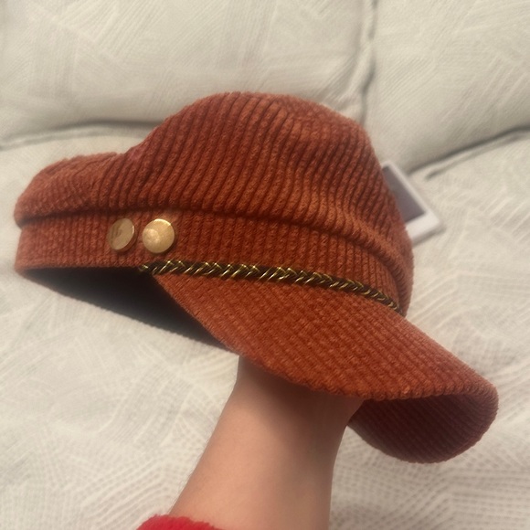 Corduroy Newsboy Cap in Rust - Picture 6 of 6